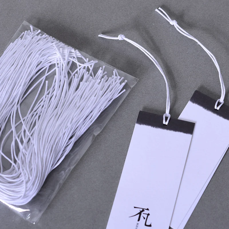 Black White Waxed Cotton String Cord for Garment Tags Hand Threading Clothing Accessories Rope 1.5mm