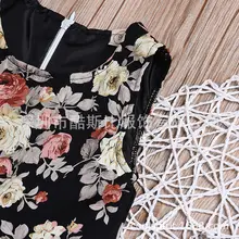 INS/Лидер продаж; детская одежда в европейском и американском стиле; Лидер продаж; детская одежда; сезон весна-лето; Высококачественный комбинезон с цветочным принтом для девочек