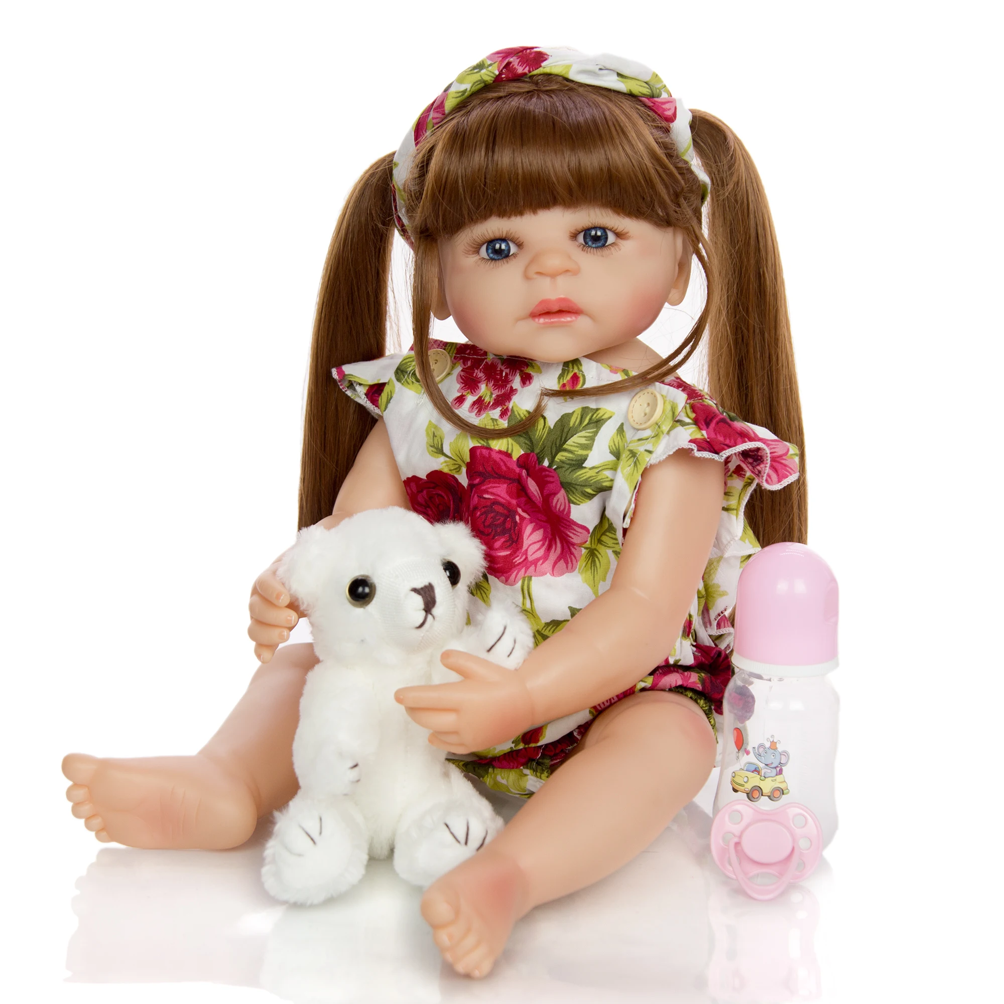 KEIUMI Новые DIY длинные волосы Reborn Baby куклы 22 дюйма водонепроницаемый полностью