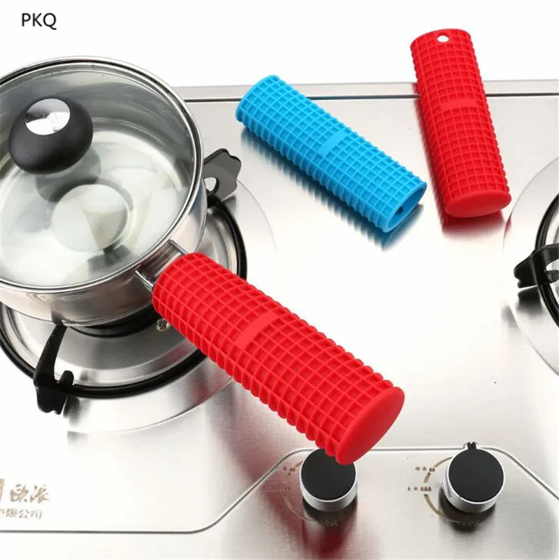1pcs Non Slip Silicone Handle Holder Pot Pan Handle Cover Heat Wrap Pot