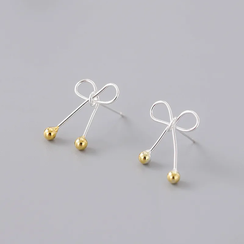 

Genuine 925 Sterling Silver Butterfly Knotted Stud Earrings Temperament Wild Earrings For Women Party Elegant Jewelry