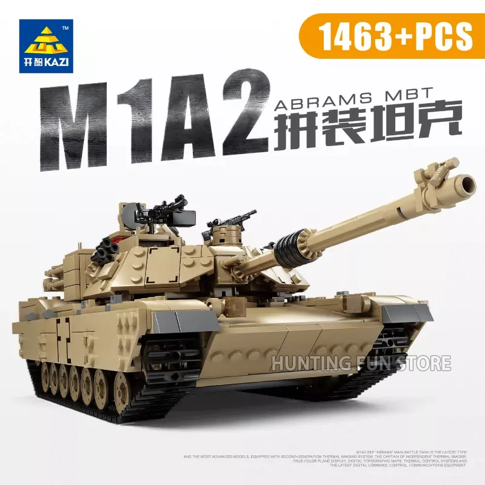 2 в 1 мировая война военный M1A2 Abrams MBT армейский Танк оружие набор колесиков