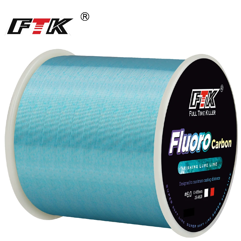 

FTK 100m/300m Fishing Line 0.14mm-0.5m 4.13LB-34.32LB Super Nylon Molecule Fluorocarbon Coating Treatment Process Carbon Surface
