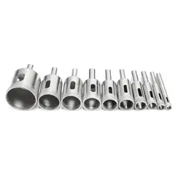 Jeu de forets à revêtement diamant, ensemble de 10 mèches de perçage pour le carrelage, le marbre, le verre, la céramique, pour outils électriques, 3mm 50mm, 2021 