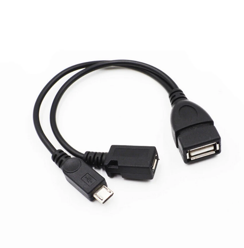 2 в 1 OTG Micro USB Host power Y Splitter USB адаптер для Micro 5 Pin женский и мужской кабель USB Женский для Micro Male+ Female