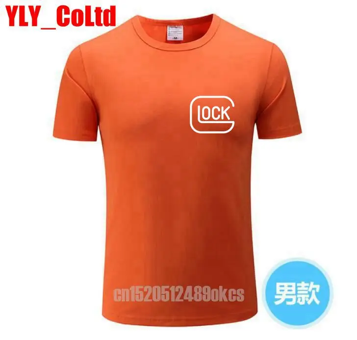 Мужская футболка Glock футболка с уникальным дизайном хлопок Графический Футболка с коротким рукавом унисекс Женские Мужские футболки GG-235 - Цвет: Оранжевый