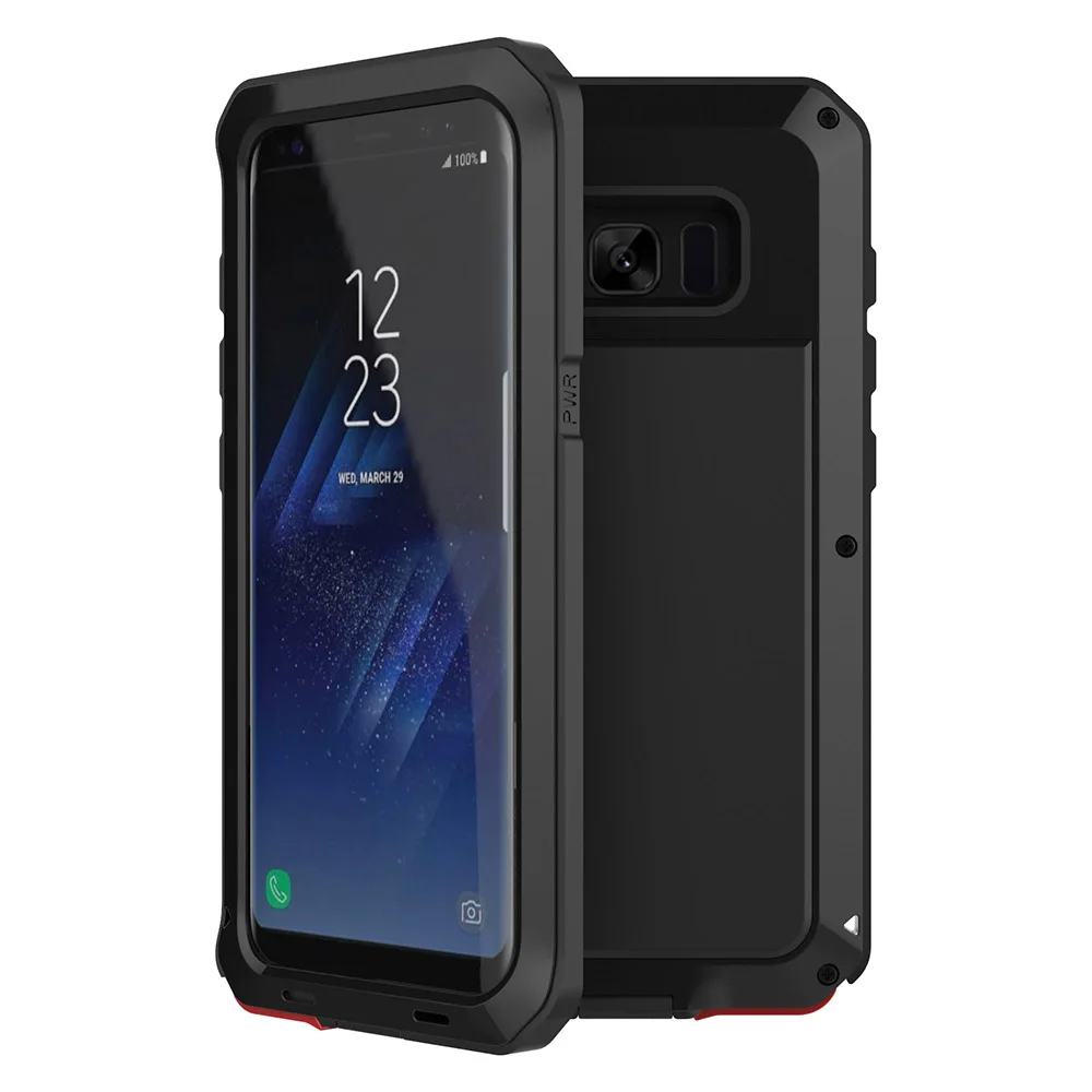 Металлический армейский прочный армированный чехол для телефона пылезащитный противоударный бронированный чехол для Samsung Galaxy S8 S9 плюс S7 S6 край S5 Note 8 5 4 3 S9 крышка - Цвет: Черный