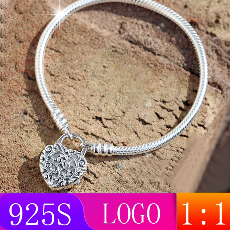 LISM [ ] S925 Стерлинговое Серебро зима 1: 1 благородное сердце лозы браслет Мода леди подарок DIY оригинальные ювелирные изделия