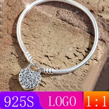 LISM [ ] S925 Стерлинговое Серебро зима 1: 1 благородное сердце лозы браслет Мода леди подарок DIY оригинальные ювелирные изделия
