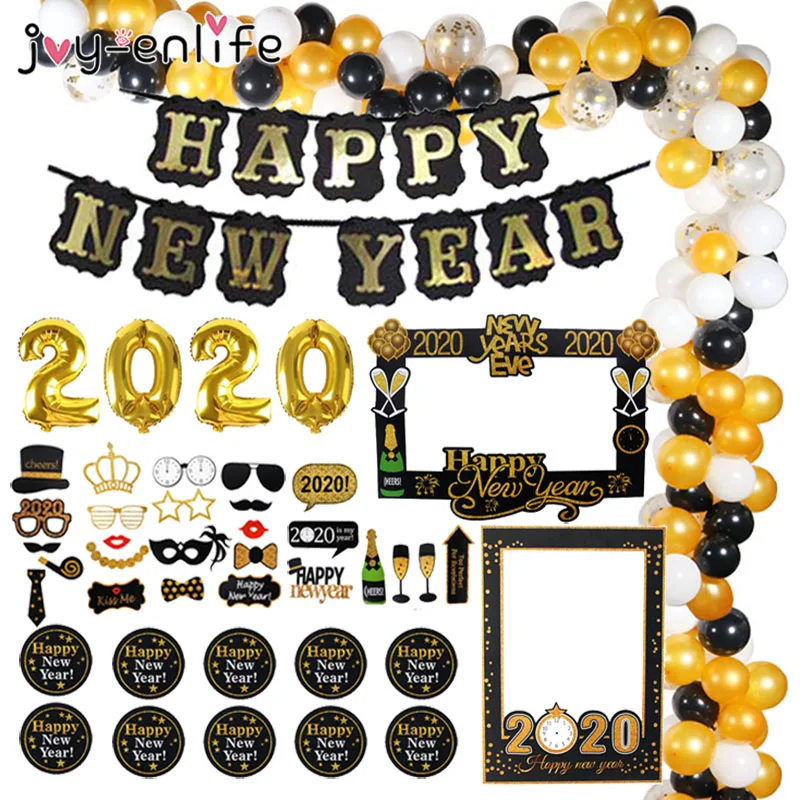 

Joy-Enlife Christmas Decor for Home New Year Eve Party 2020 Decoration Black Banner Photo Booth Frame Props Navidad Nordica