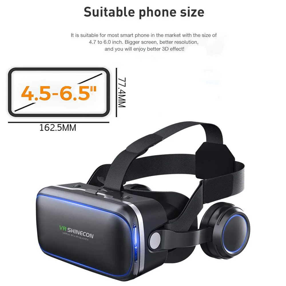 Оригинальная VR shinecon 6,0 стандартная версия и гарнитура Версия виртуальной реальности 3D гарнитура для очков виртуальной реальности шлемы дополнительный контроллер