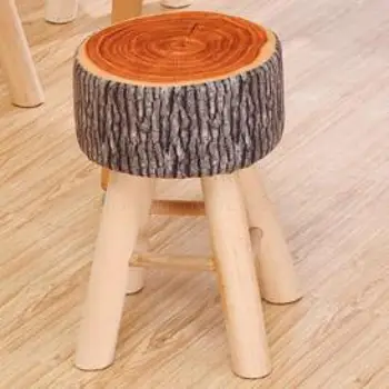 

Fashionable Creative High-legged Bench Solid Wood Bench Living Room Restaurant Small Round Bench Household Shoe-changing Bench