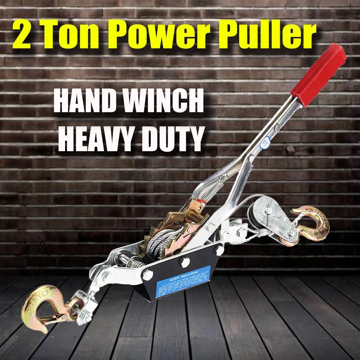 

Hand Winch Puller 2-Tons Off Road 4X4 4WD UTE Truck Power Tool Hoist Trailer for Boat ATV Jet Ski Trailer w/Hook Heavy