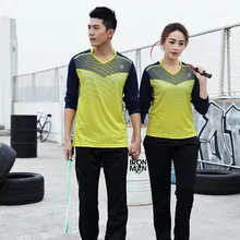 Футболка с длинными рукавами для бадминтона для мужчин и женщин, быстросохнущая теннисная рубашка и штаны, спортивная одежда для бега, тренировочная форма для матча