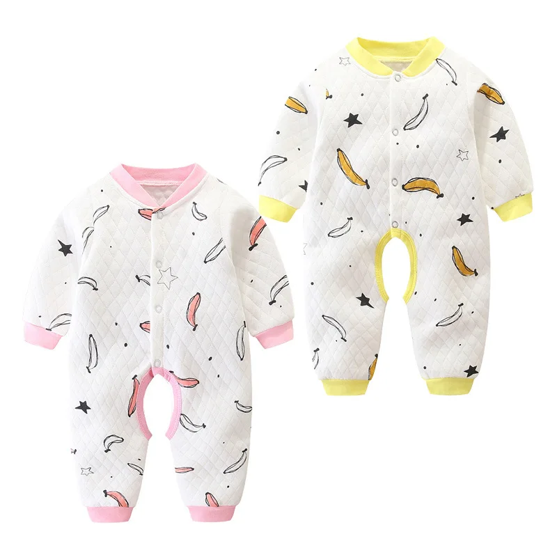 

Infant Jumpsuit Newborns Crawling Clothes Autumn And Winter Pure Cotton Padded 0 Baby Rompers Spring And Autumn 3 Warm 6 Months