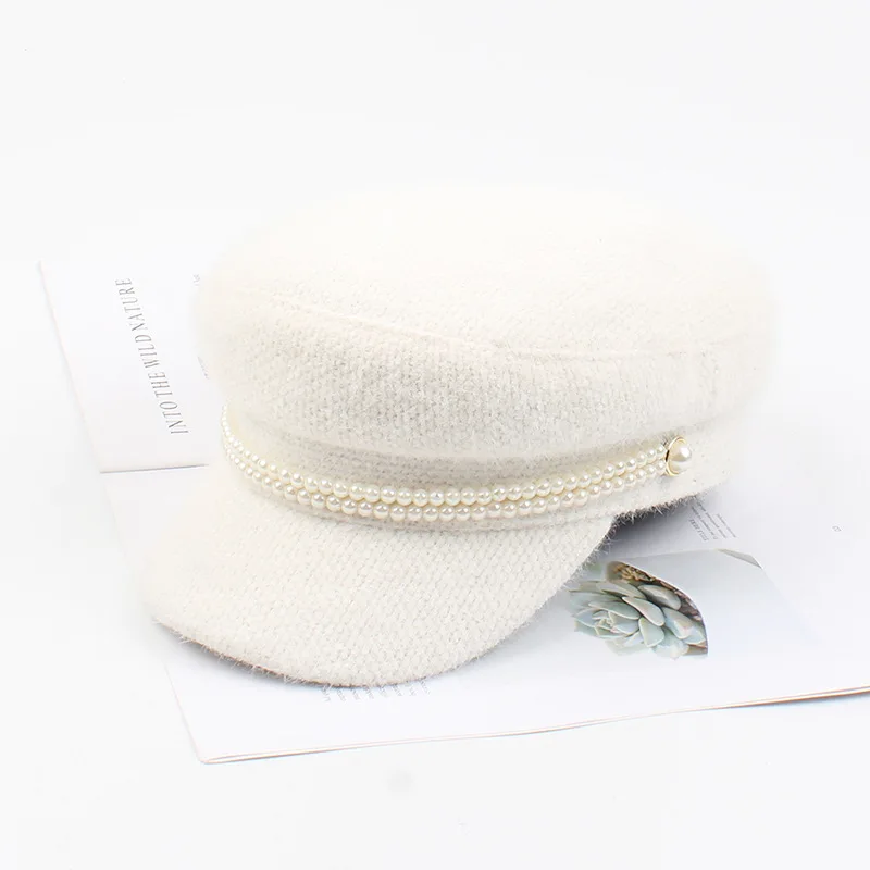 Cotton Newsboy Cap Women Winter Caps Military Vintage Flat Top