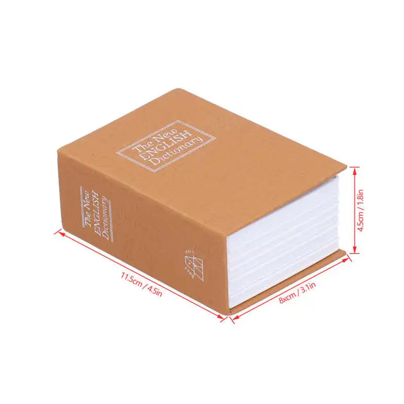 Mini Safe Box Simulation Book Security Money Jewelry Box with Lock Keys for Home Office storing money, , jewelry