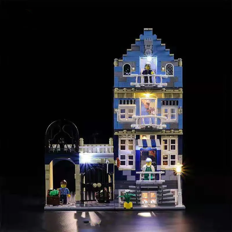 

DIY Lamp Room 10190 Building Bricks Color LED Lamp Market Street Factory Creates City Toys (Lamp with Battery Box)