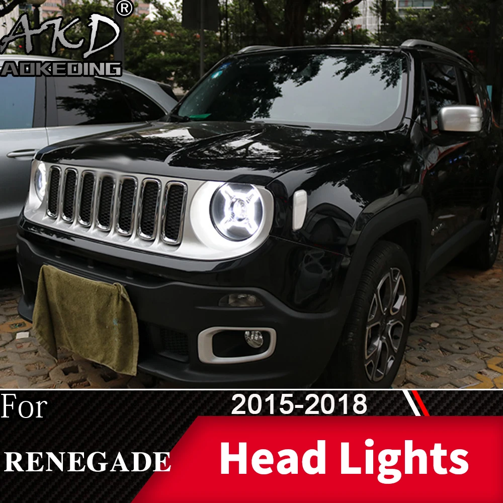Фара для автомобиля Jeep Renegade- головной светильник s противотуманный светильник s дневной ходовой светильник DRL H7 светодиодный Биксеноновая лампа автомобильные аксессуары