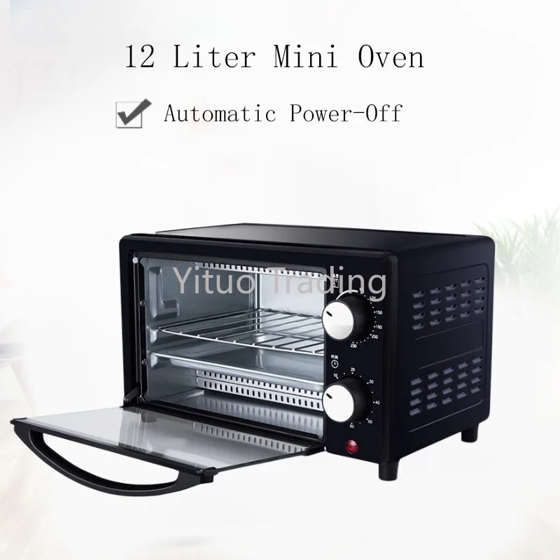 Qeedio Electric Oven 12L Multi-function Titanium Timer Countertop Toaster Oven Temperature Control Oven 