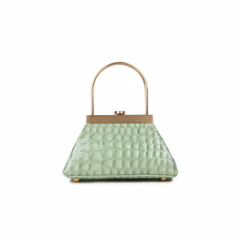 

Spring and Summer 2020 Niche Design Portable Big Hardware Retro Dinner Bag Crocodile Leather Cowhide Leather Handbag