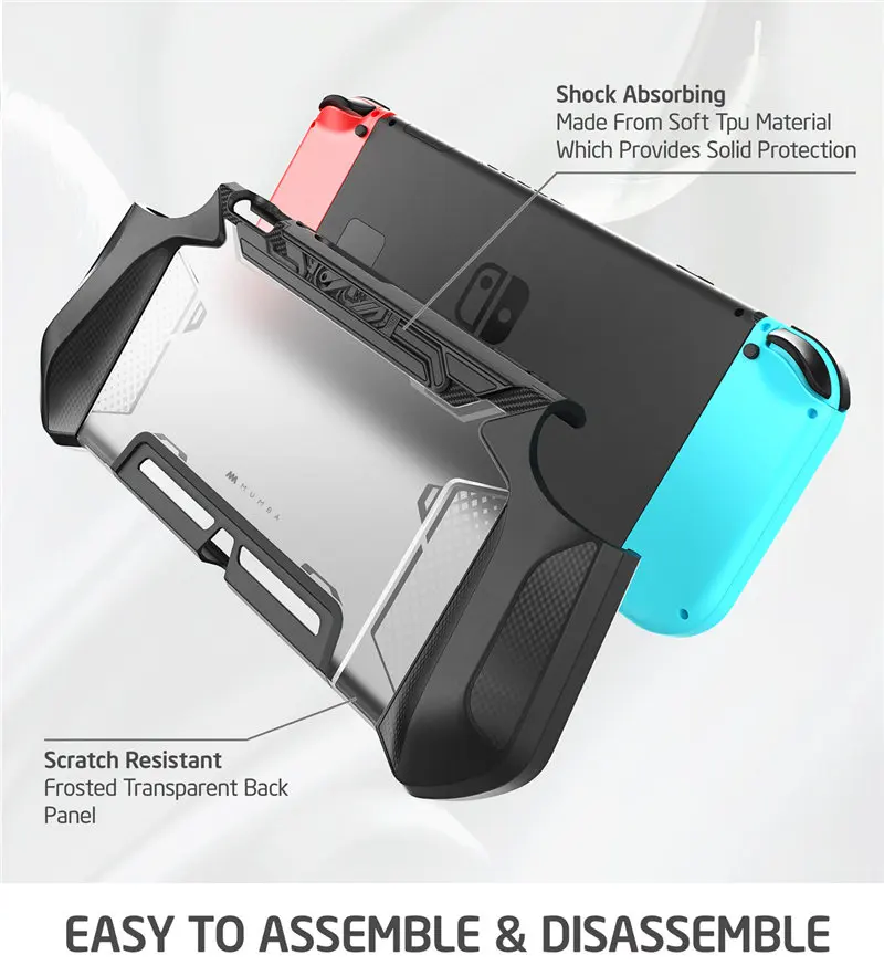For Nintendo Switch Case MUMBA Series Blade TPU Grip Protective Cover Dockable Case Compatible with Console& Joy-Con Controller