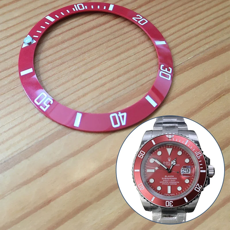116610 Lunetta In Ceramica Rossa Per Rolex Submariner Sub 40Mm Orologio Automatico Originale
