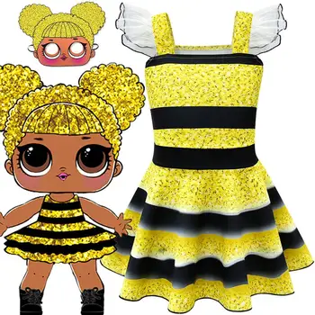 

Lol Dress Children's Christmas Party Cosplay Costume Casual Floral Dress 2 3 4 5 6 7 8 9 10 Years Girls Cartoon Dresses