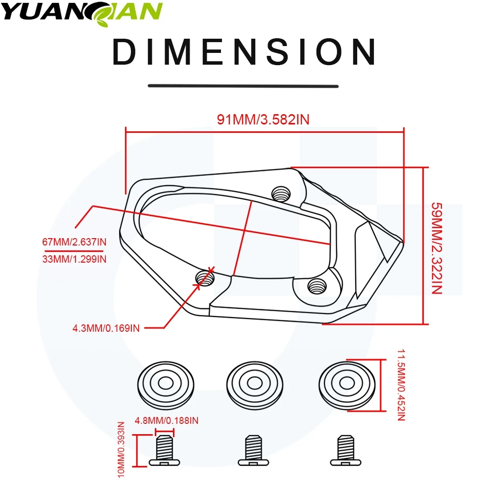 Для Yamaha YZF R3 YZF-R3 Мотоцикл CNC алюминиевый удлинитель подставки для ног накладка увеличитель боковой стойки YZF R3 логотип
