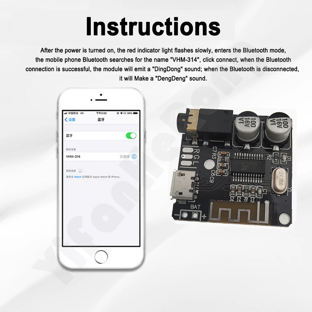 Récepteur Bluetooth 5.0 Sans Fil Haute Qualité – Module Audio DC 5V Avec Sortie 3.5mm, Transmission 15-20m, Compatible Amplificateur & Enceintes