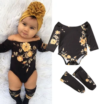 

0-24M Newborn Toddler Baby Girl Floral Romper Spring Costume for baby girl 2020 Casual Baby Boy Clothes Long Sleeve 3pcs
