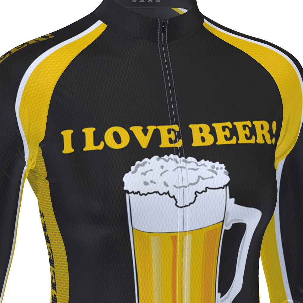 HIRBGOD, новинка, женская одежда для велоспорта I Love Beer, высокое качество, длинный рукав, велосипедная майка, Женская быстросохнущая велосипедная майка, TYZ079-04