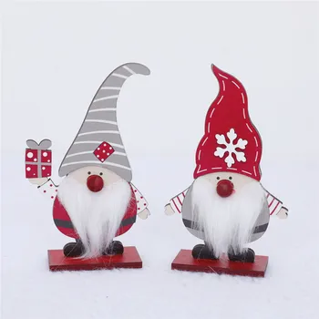 

Wooden Santa Christmas Ornaments Natal DIY Craft for Christmas Tree Decorations Home Desktop Children Gift New Year