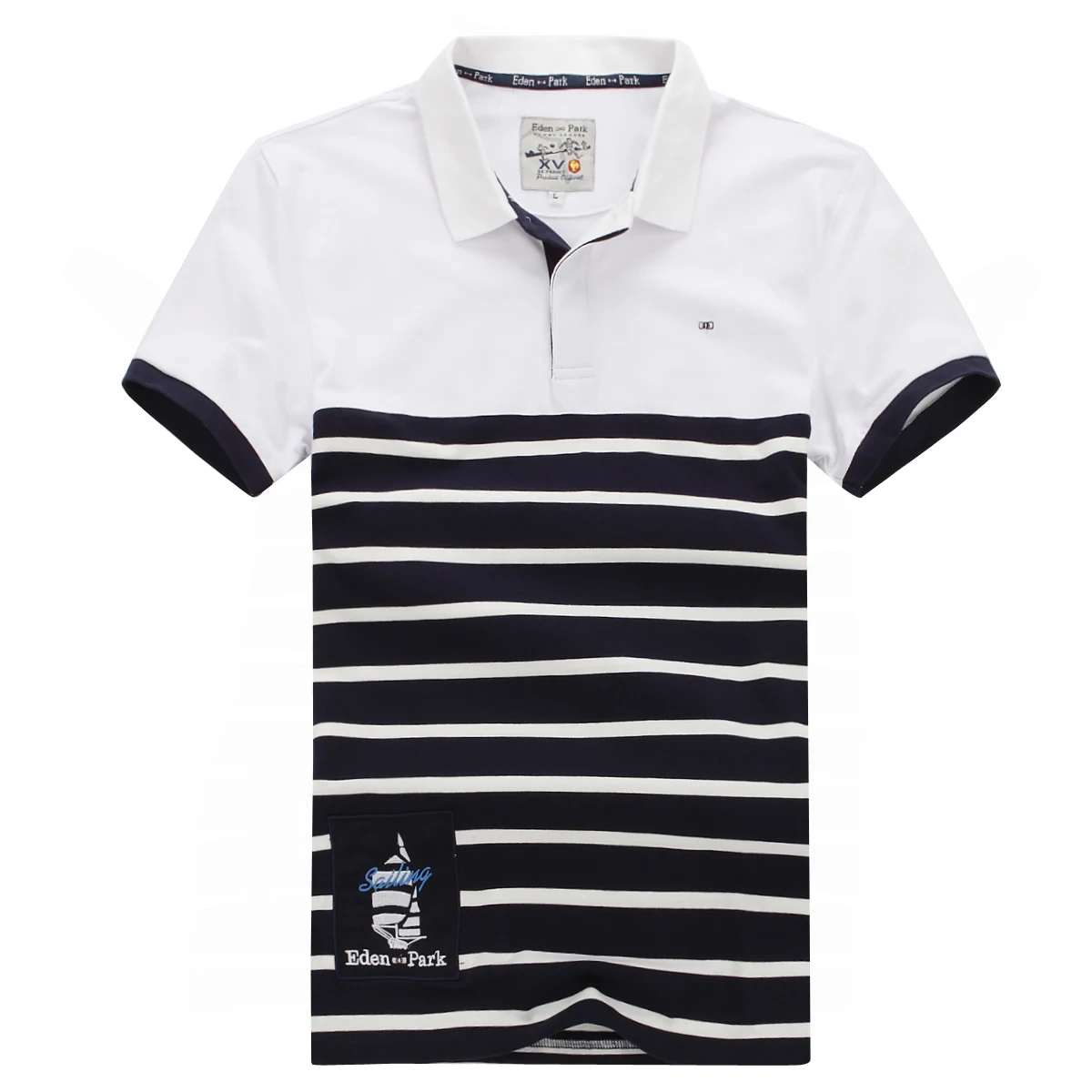 HOMME POLO, полосатая панель, простая, новинка, EdenPark, мужские короткие поло, чистый хлопок, высокое качество, дышащий, впитывает пот, большой размер 3XL
