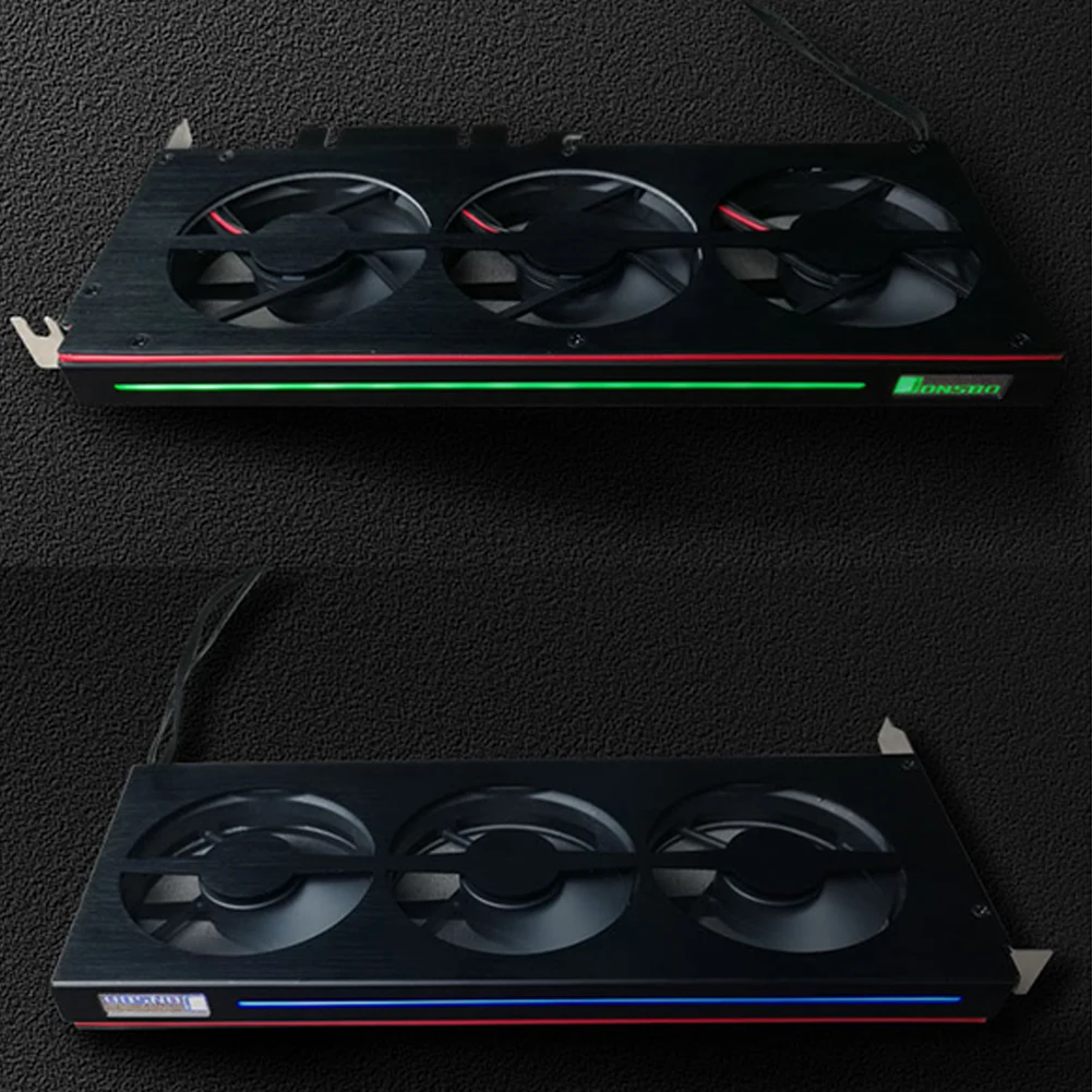 Черный радиатор офисный Вентилятор охлаждения сплав RGB Освещение Универсальный 17.52CFM тихий компьютер аксессуары графическая карта радиатор тройной
