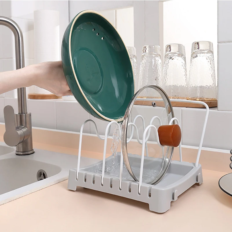 

Kitchen Organizer Pot Lid Rack Spoon Holder Pot Lid Shelf Cooking Dish Rack Pan Cover Stand Pot Clips Kitchen Accessories