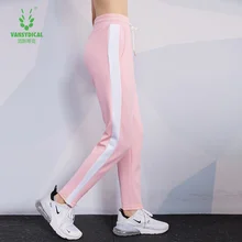 Женские спортивные штаны, осенне-зимние модели, свободные прямые повседневные штаны, для бега, тренировок, с боковой строчкой, штаны для фитнеса