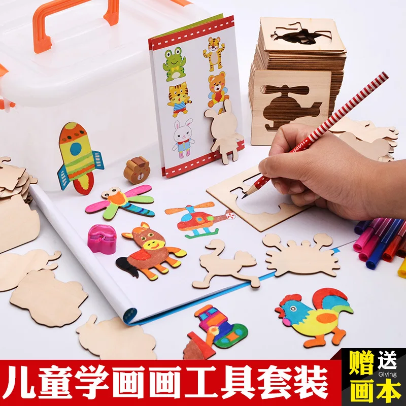 

Children Learn to Draw Tool Baby Graffiti Painting Coloring Drawing Painted Template Set CHILDREN'S DAY Toy