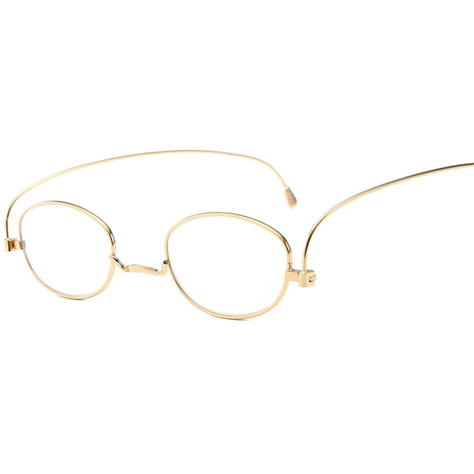 Многофокальные прогрессивные тонкие оптические очки для чтения ультра-светильник из титанового сплава Анти-синие портативные складные очки для чтения - Цвет оправы: Gold