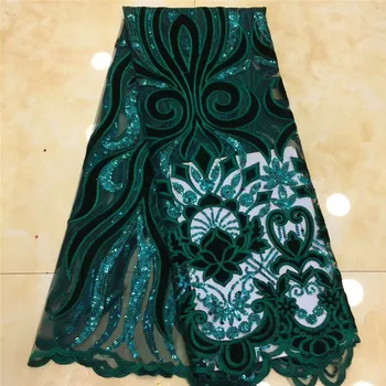 

African 3d lace embroidered lace fabric 2019 sequins Nigerian lace fabric high quality party French net tulle mesh lace xc82-172