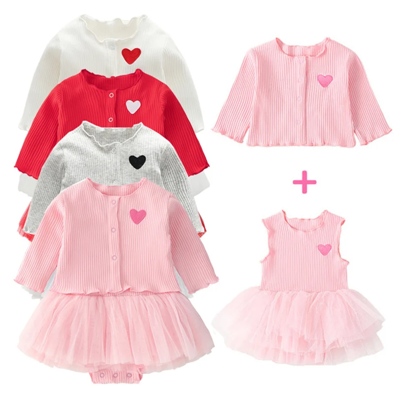 Детская одежда из хлопка для новорожденных; юбка принцессы без рукавов; куртка для скалолазания; комплект из двух предметов; милый красный костюм для маленьких девочек; подарок на день рождения