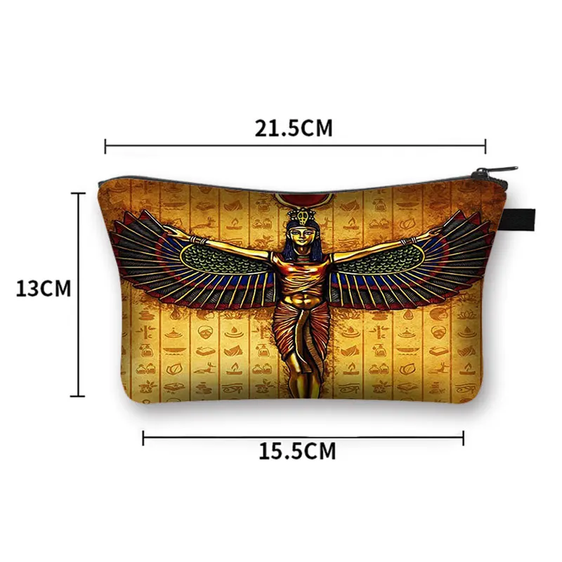 Egyptian Art Print Cosmetic Case Women Makeup Bags Egypt Pharaoh Anubis Toiletry Bag Small Handbag Lipstick Holder cosmetic bag cosmetic storage bag toiletry bag makeup bag cosmetic case