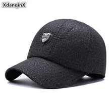 XdanqinX Snapback Кепка Регулируемый размер Толстая хлопковая бейсболка зимняя мужская теплая зимне наушники шапка спортивная шапка s Bone мужские зимние шапки