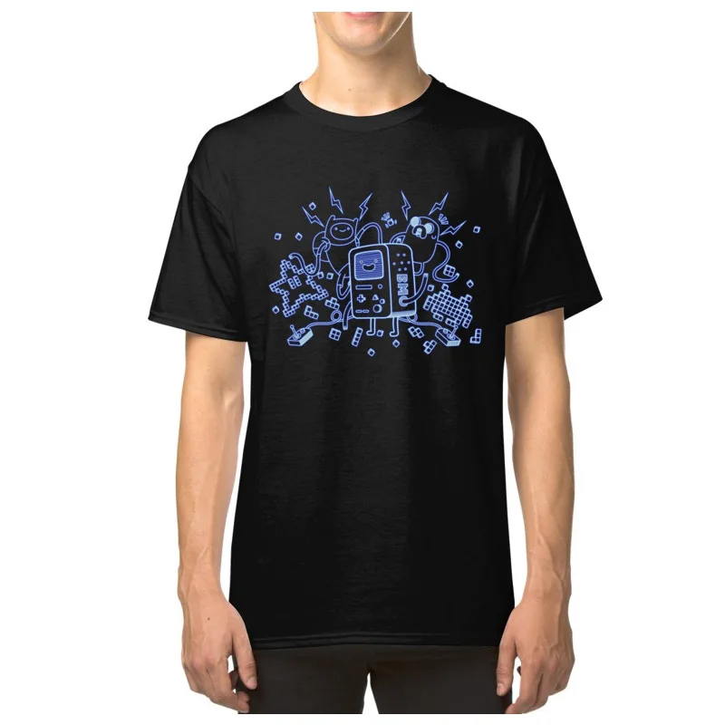 

BMO Adventure TIME Tshirt Men Lazy Style Plus Size T Shirts Comfortable Summer/Autumn 100% Cotton T-shirts Crew Neck Tops Tees
