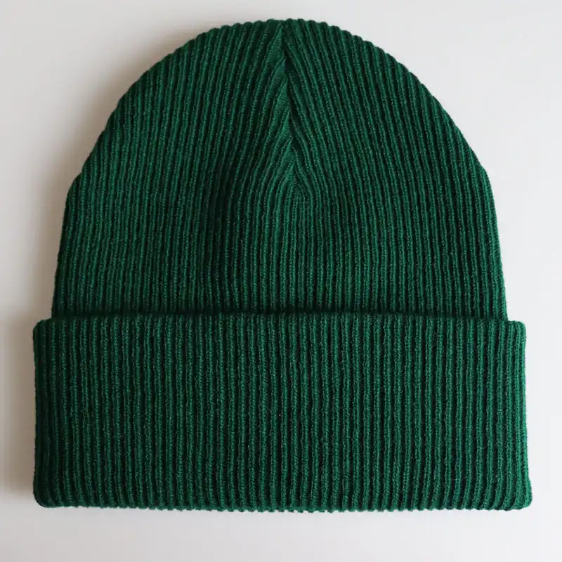 green wooly hat