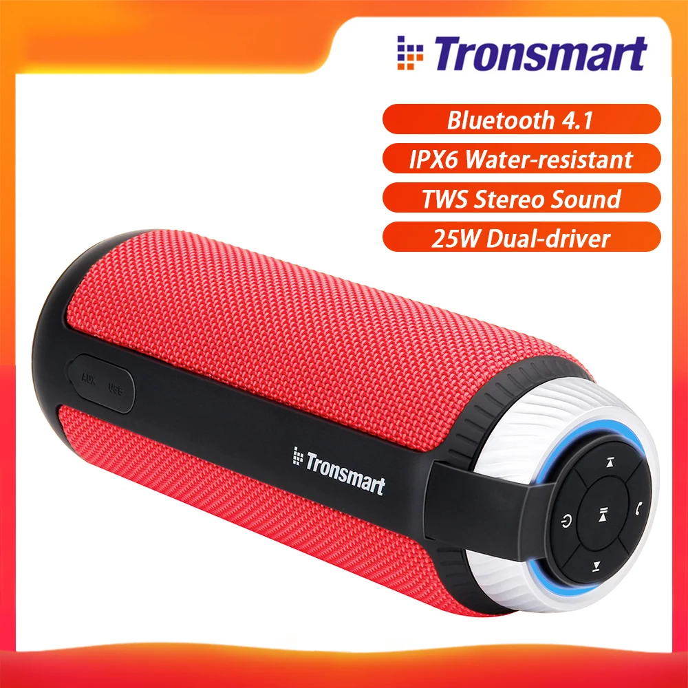 Tronsmart Element T6 Bluetooth портативный динамик BT 4,1 водонепроницаемый превосходный 360 ° громкой связи 25 Вт беспроводной динамик