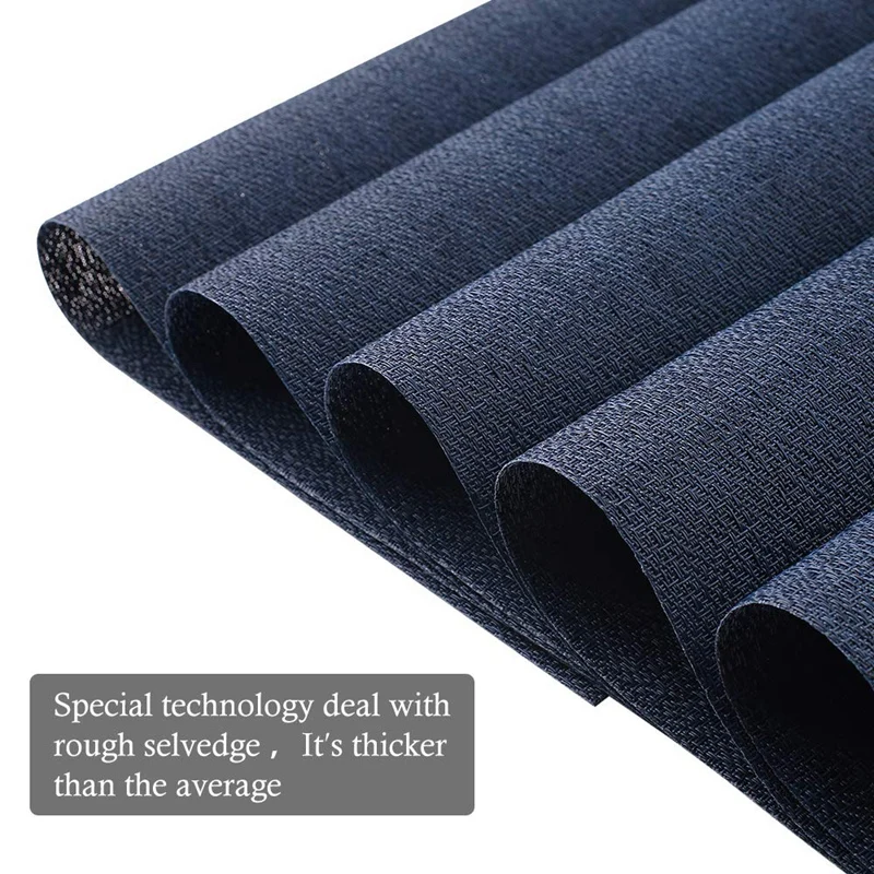 6Pcs Heat-Resistant Placemats Stain Resistant Anti-Skid Washable PVC Table Mats Woven Vinyl Placemats
