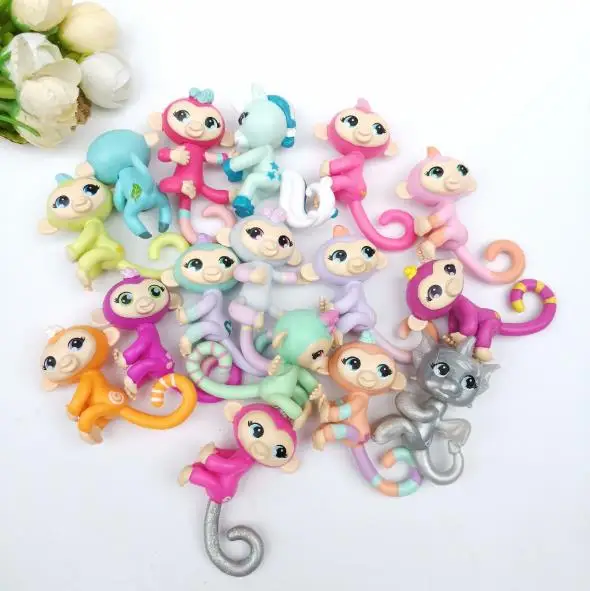 20pcs/lot Little Cute Finger Monkey 5cm Kids Toys Pencil Decoration Birthday Gift Key Chains 3