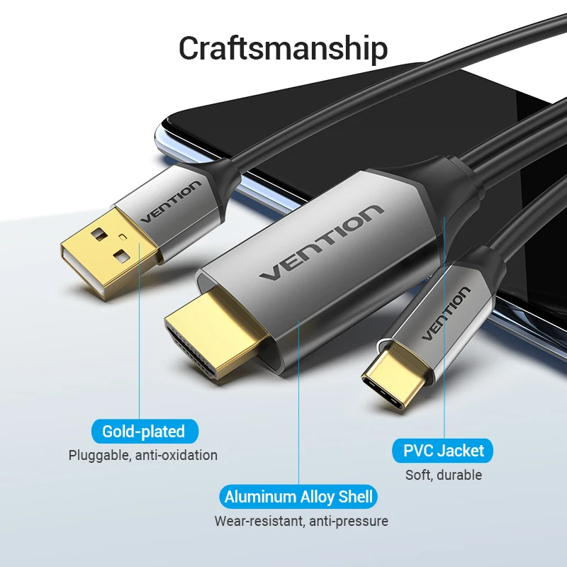Vention USB C HDMI Cable 4K 60hz Type C to HDMI Thunderbolt 3 Converter for MacBook Huawei Mate 30 Pro USB Type-C HDMI Adapter Vention USB C HDMI Cable 4K 60hz Type C to HDMI Thunderbolt 3 Converter for MacBook Huawei Mate 30 Pro USB Type-C HDMI Adapter