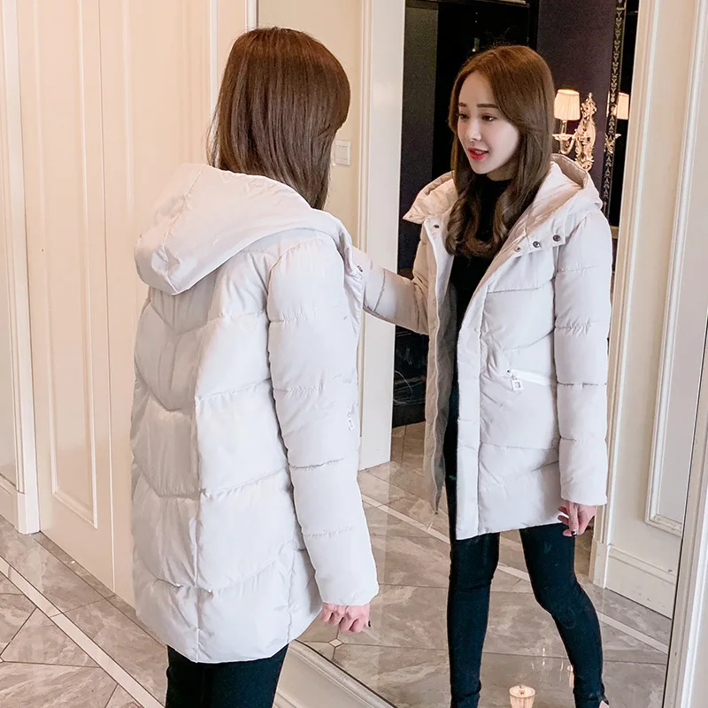 [New Products Sales] New Style down Jacket Cotton-padded Clothes Women's Mid-length Loose-Fit Online Celebrity Hooded a Gen